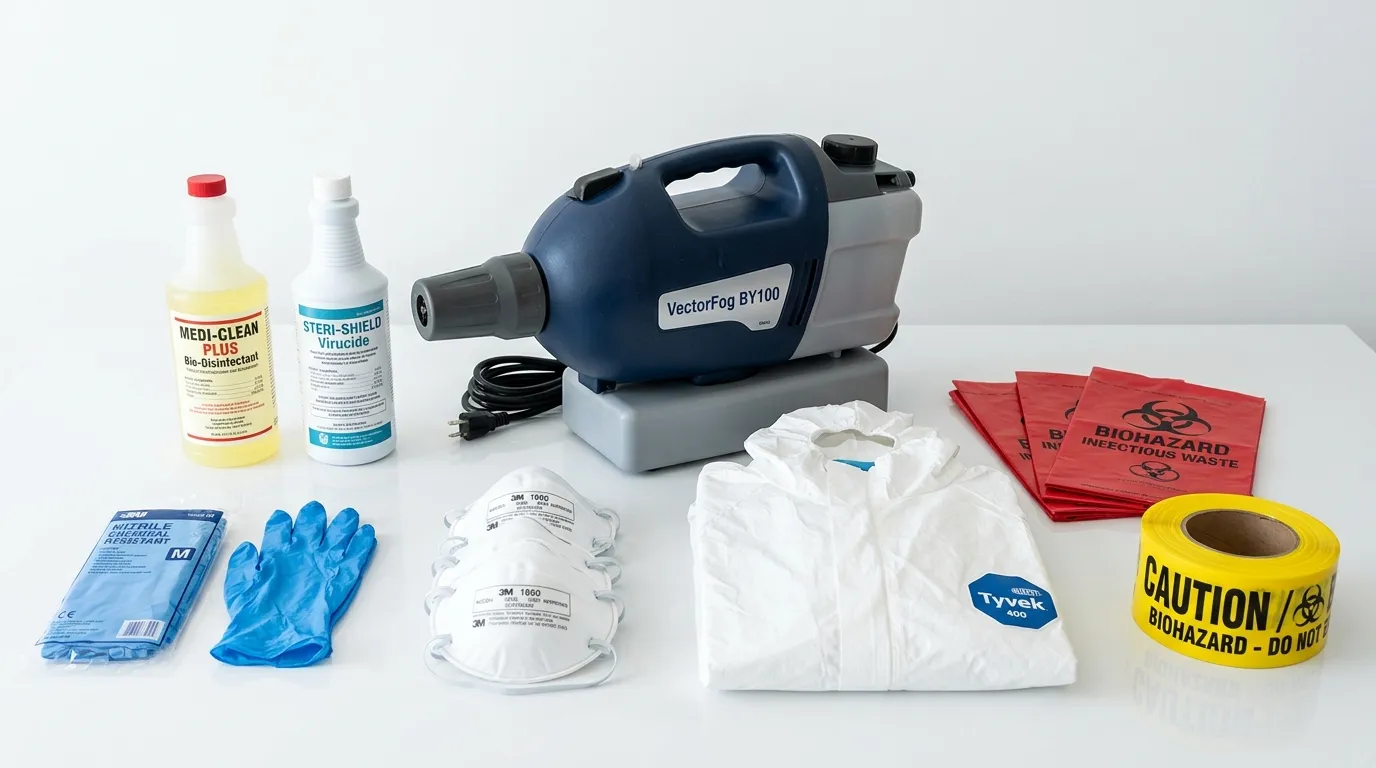 Professional biohazard remediation crew working in Mocksville